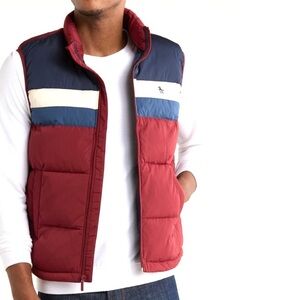 Original Penguin Colorblock Puffer Vest ✨ Cabernet Size XXL
